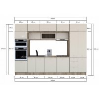 Bucatarie ZONE A 340 FRONT MDF K002 / decor 102